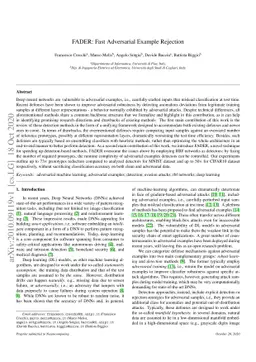 FADER: Fast Adversarial Example Rejection