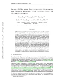 Image GANs meet Differentiable Rendering for Inverse Graphics and
  Interpretable 3D Neural Rendering