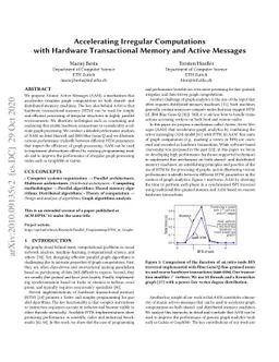 Accelerating Irregular Computations with Hardware Transactional Memory
  and Active Messages