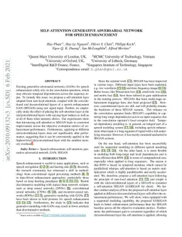 Self-Attention Generative Adversarial Network for Speech Enhancement