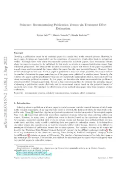 Poincare: Recommending Publication Venues via Treatment Effect
  Estimation