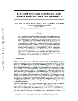 Evidential Sparsification of Multimodal Latent Spaces in Conditional
  Variational Autoencoders