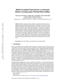 Belief-Grounded Networks for Accelerated Robot Learning under Partial
  Observability