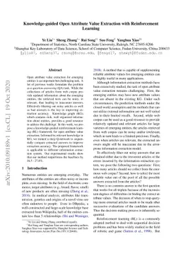 Knowledge-guided Open Attribute Value Extraction with Reinforcement
  Learning