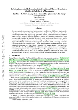 Infusing Sequential Information into Conditional Masked Translation
  Model with Self-Review Mechanism