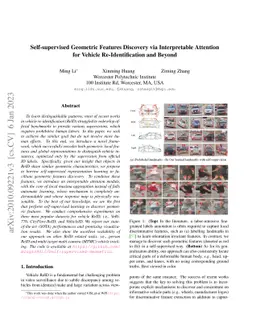 Self-supervised Geometric Features Discovery via Interpretable Attention
  for Vehicle Re-Identification and Beyond