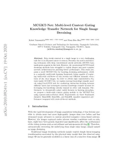 MCGKT-Net: Multi-level Context Gating Knowledge Transfer Network for
  Single Image Deraining