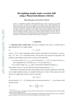 Reweighting samples under covariate shift using a Wasserstein distance
  criterion