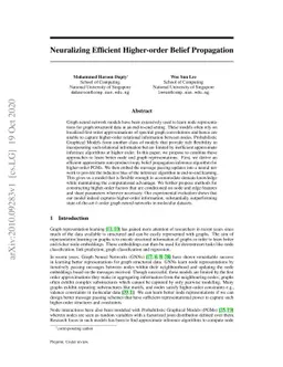 Neuralizing Efficient Higher-order Belief Propagation