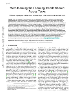 Meta-learning the Learning Trends Shared Across Tasks