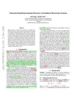 Characterizing Deep Gaussian Processes via Nonlinear Recurrence Systems