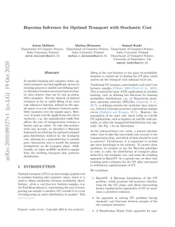 Bayesian Inference for Optimal Transport with Stochastic Cost