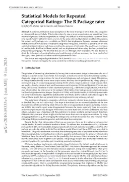 Statistical Models for Repeated Categorical Ratings: The R Package rater