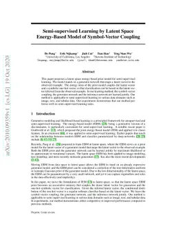 Semi-supervised Learning by Latent Space Energy-Based Model of
  Symbol-Vector Coupling
