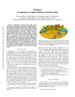 Freetures: Localization in Signed Distance Function Maps