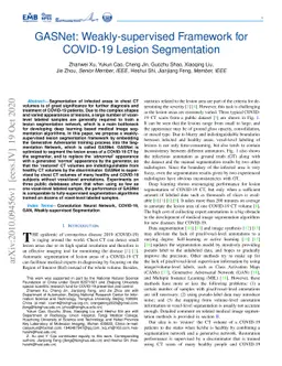 GASNet: Weakly-supervised Framework for COVID-19 Lesion Segmentation
