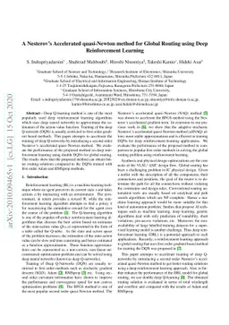 A Nesterov's Accelerated quasi-Newton method for Global Routing using
  Deep Reinforcement Learning