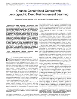 Chance-Constrained Control with Lexicographic Deep Reinforcement
  Learning