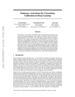 Stationary Activations for Uncertainty Calibration in Deep Learning