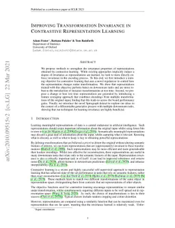 Improving Transformation Invariance in Contrastive Representation
  Learning