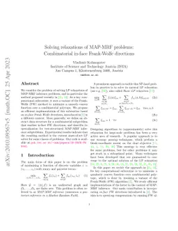 Solving relaxations of MAP-MRF problems: Combinatorial in-face
  Frank-Wolfe directions