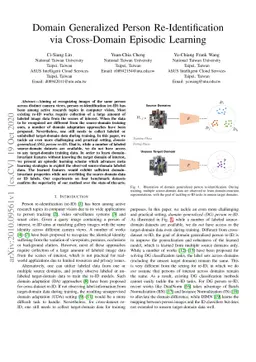 Domain Generalized Person Re-Identification via Cross-Domain Episodic
  Learning