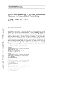 Robust High Dimensional Expectation Maximization Algorithm via Trimmed
  Hard Thresholding