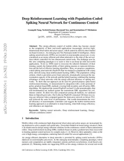 Deep Reinforcement Learning with Population-Coded Spiking Neural Network
  for Continuous Control