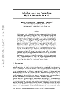 Detecting Hands and Recognizing Physical Contact in the Wild