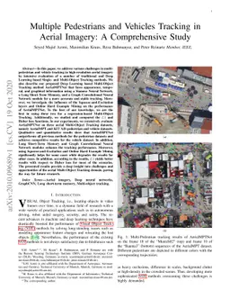 Multiple Pedestrians and Vehicles Tracking in Aerial Imagery: A
  Comprehensive Study