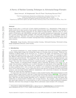 A Survey of Machine Learning Techniques in Adversarial Image Forensics