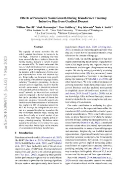 Effects of Parameter Norm Growth During Transformer Training: Inductive
  Bias from Gradient Descent