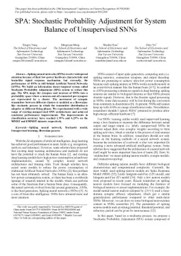 SPA: Stochastic Probability Adjustment for System Balance of
  Unsupervised SNNs