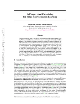 Self-supervised Co-training for Video Representation Learning
