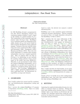 independence: Fast Rank Tests
