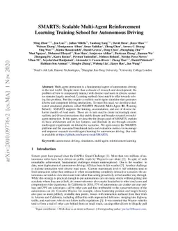 SMARTS: Scalable Multi-Agent Reinforcement Learning Training School for
  Autonomous Driving