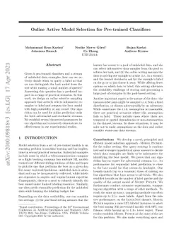 Online Active Model Selection for Pre-trained Classifiers