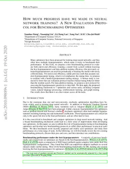 How much progress have we made in neural network training? A New
  Evaluation Protocol for Benchmarking Optimizers