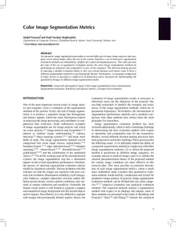 Color Image Segmentation Metrics