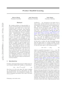 Product Manifold Learning