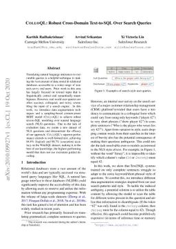 ColloQL: Robust Cross-Domain Text-to-SQL Over Search Queries