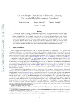 On the Sample Complexity of Privately Learning Unbounded
  High-Dimensional Gaussians
