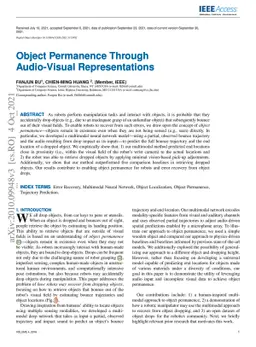 Object Permanence Through Audio-Visual Representations