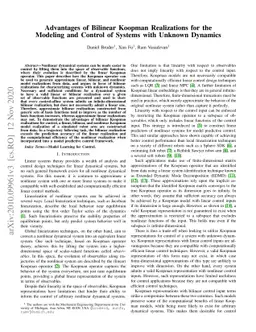 Advantages of Bilinear Koopman Realizations for the Modeling and Control
  of Systems with Unknown Dynamics