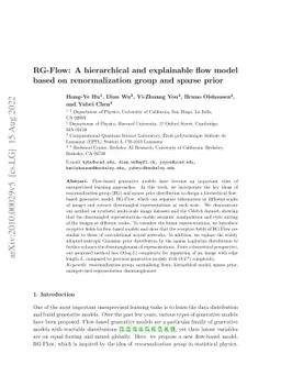 RG-Flow: A hierarchical and explainable flow model based on
  renormalization group and sparse prior