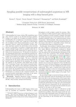 Sampling possible reconstructions of undersampled acquisitions in MR
  imaging