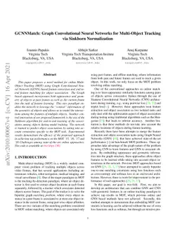 GCNNMatch: Graph Convolutional Neural Networks for Multi-Object Tracking
  via Sinkhorn Normalization