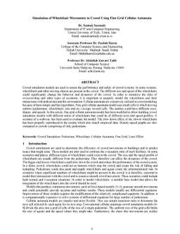 Simulation of Wheelchair Movements in Crowd Using Fine Grid Cellular
  Automata
