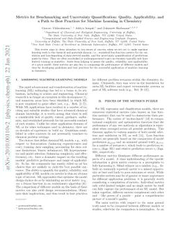 Metrics for Benchmarking and Uncertainty Quantification: Quality,
  Applicability, and a Path to Best Practices for Machine Learning in Chemistry