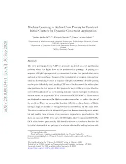 Machine Learning in Airline Crew Pairing to Construct Initial Clusters
  for Dynamic Constraint Aggregation